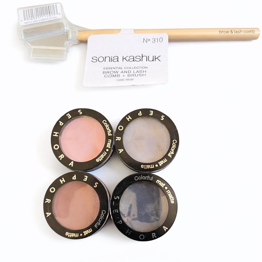 Sephora Eyeshadow Lot (4) New Unused + Sonia Kashuk Brow Lash Comb NWT Bundle